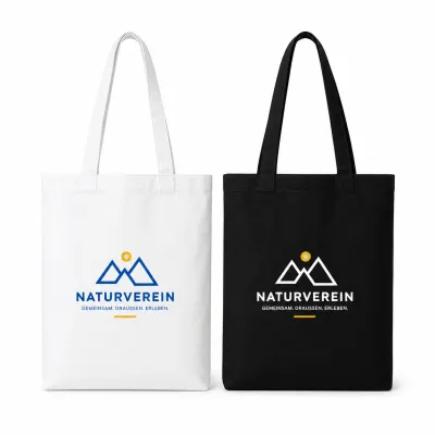 Baumwolltasche Classic Mit Zwei langen Henkeln Boden Und bedrucken