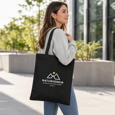 Baumwolltasche Classic Mit Zwei langen Henkeln Boden Und bedrucken
