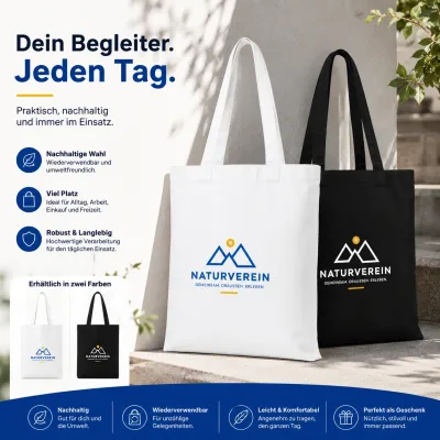 Baumwolltasche Classic Mit Zwei langen Henkeln Boden Und bedrucken