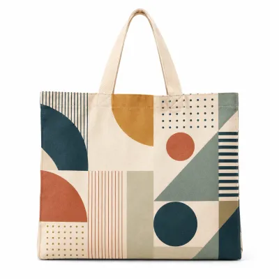 Baumwolltaschen Mit Druck All Over Mit Bodenfalte bedrucken