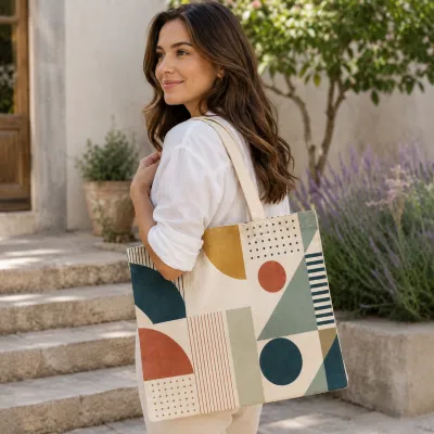 Baumwolltaschen Mit Druck All Over Mit Bodenfalte bedrucken