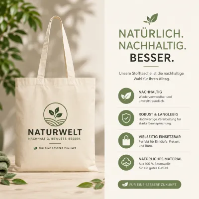 Bio Einkaufstasche Zen GOTS Zertifizierte Baumwolle für bedrucken