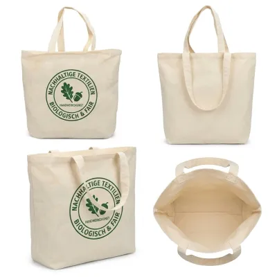 Cadaques Baumwolltasche Mit Bodenfalte Und langen Henkeln 60 bedrucken