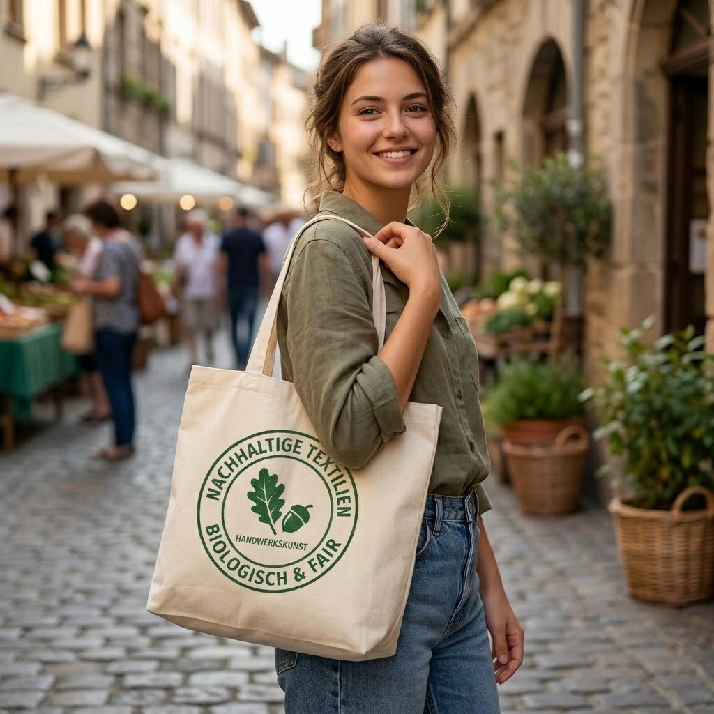 Cadaques Baumwolltasche Mit Bodenfalte Und langen Henkeln 60 bedrucken