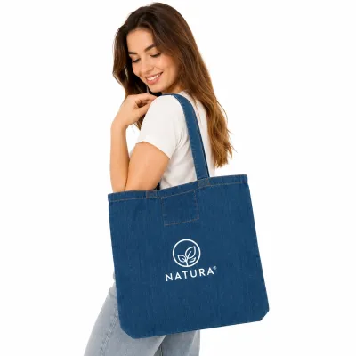 Denim Shopper 50 46 cm Echte Jeans Optik Trifft Werbetrager bedrucken