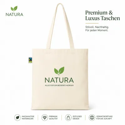 Fairtrade Baumwolltasche Lange Henkel bedrucken