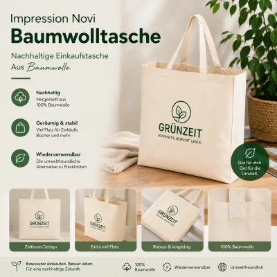 Impression Novi Baumwolltasche Nachhaltige Einkaufstasche Aus bedrucken