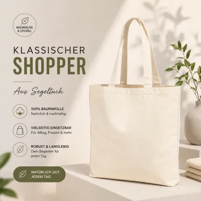 Klassischer Shopper Aus Segeltuch bedrucken