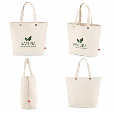 Lagos Canvas Tasche Mit Bodenfalte langen Henkeln Und bedrucken