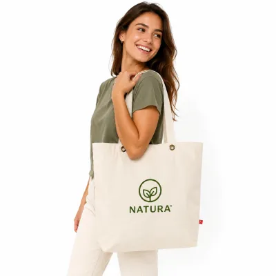 Lagos Canvas Tasche Mit Bodenfalte langen Henkeln Und bedrucken