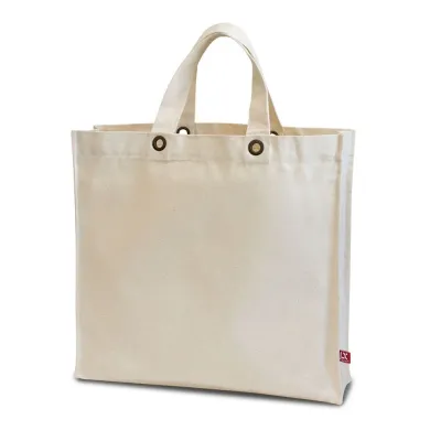 Macau Canvas Tasche Mit Boden Und Seitenfalte Sowie Metallosen