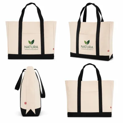Marbella große Canvas Tasche Mit Boden Und Seitenfalte Sowie bedrucken