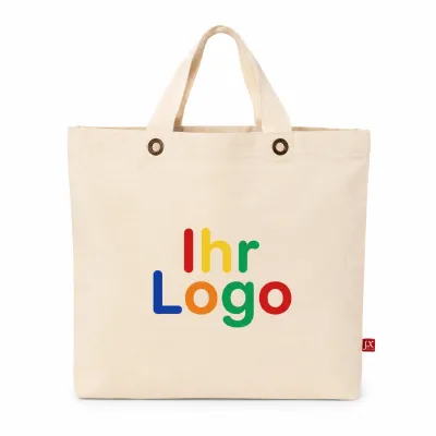 Santorini Canvas Tasche Mit Bodenfalte kurzen Henkeln Und bedrucken