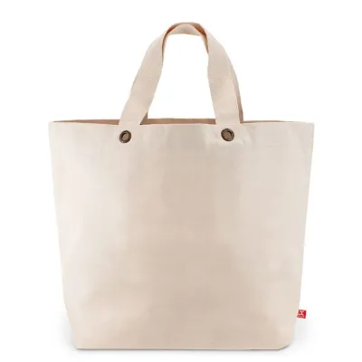 Santorini Canvas Tasche Mit Bodenfalte kurzen Henkeln Und bedrucken